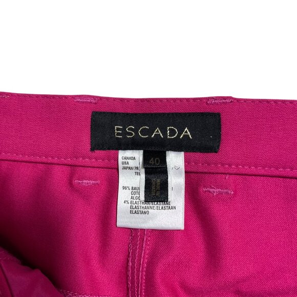 Escada women's pants 40 US 8 10 M bright pink denim straight leg - Picture 3 of 11